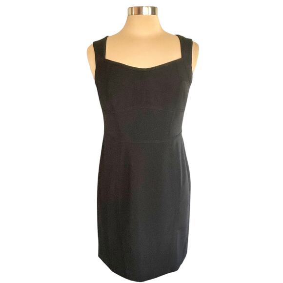 Ann Taylor Black Sleeveless Sheath Dress Sz 8 Petite Quiet Luxury Elegant - Picture 1 of 11